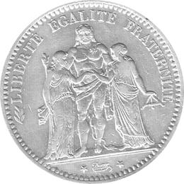 5 Francs Herkulesgruppe 1870-1940