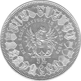 5 Franken Schützentaler Basel 1879