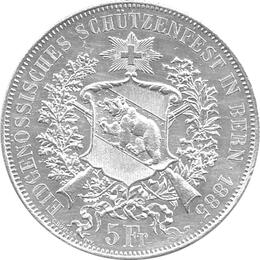 5 Franken Schützentaler Bern 1885