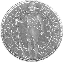 Schweiz 5 Franken Freiburg 1934 Schützentaler