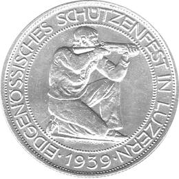 Schweiz 5 Franken Schützenfest Luzern 1939