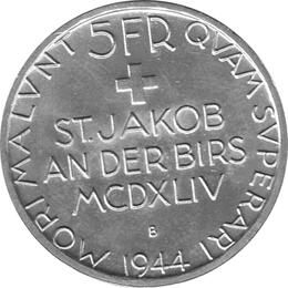 Schweiz 5 Franken St Jacob 1944