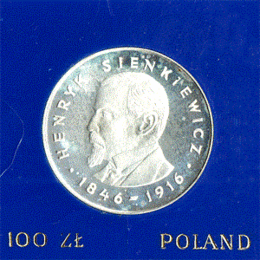 Polen 100 Zlotych Silber 1977 Henryk Sienkiewicz