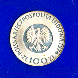 Polen 100 Zlotych Silber 1974 Mikolaj Kopernik