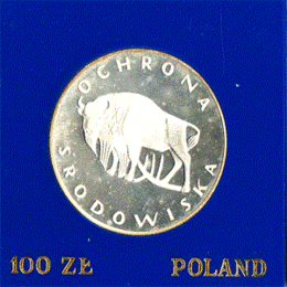 Polen 100 Zlotych Silber 1977 Ochrona Srodowiska