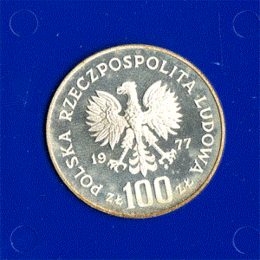 Polen 100 Zlotych Silber 1977 Ochrona Srodowiska