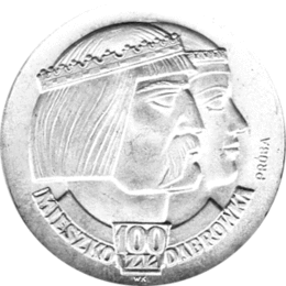 Polen 100 Zlotych Silber 1966 Mieszko Dabrowka