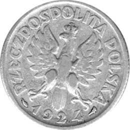 Polen 1 Zloty Silber 1924 