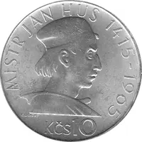 10 Korun, Tschechoslowakei, 1965, Hus