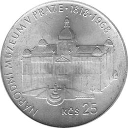 25 Korun, Tschechoslowakei, 1968, 150 Jahre Nationalmuseum in Prag
