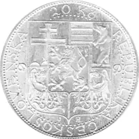 20 Korun, Tschechoslowakei, 1937,  Masaryk