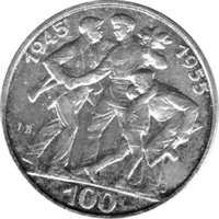100 Korun, Tschechoslowakei, 1955, 10 Jahre Befreiung