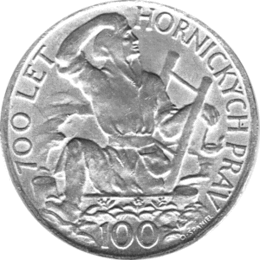 100 Korun, Tschechoslowakei, 1949, Bergmann