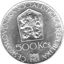 500 Korun, Tschechoslowakei,1983,  Muse mit Lyra