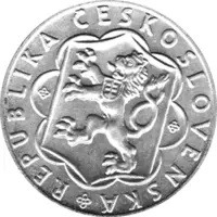 25 Korun, Tschechoslowakei, 1954, Partisan vor Industrieanlage