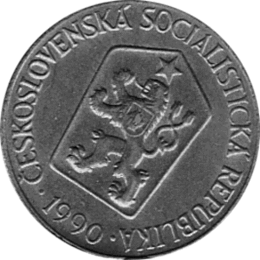 1 Korun, Tschechoslowakei, 1990, Kulturfrau beim Pflanzen eines Lindensetzlinges