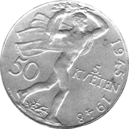 50 Korun, Tschechoslowakei, 1948, Mairevolution