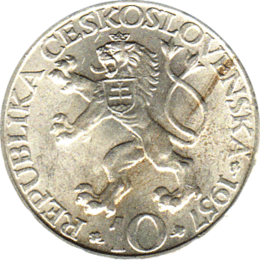 10 Korun, Tschechoslowakei, 1957, 250 Jahre Technische Hochschule in Prag