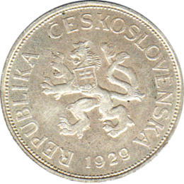 5 Korun, Tschechoslowakei, 1929