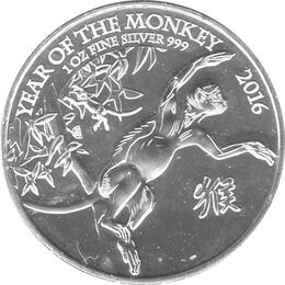 1 Unze Silber 2 Pfund Lunar Affe 2016