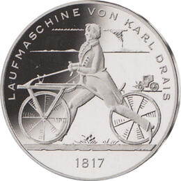 20 Euro Silber Gedenkmünze PP 2017 Laufmaschine Karl Drais