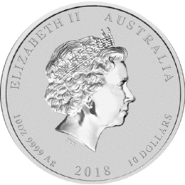 Lunar II Silbermünze Australien Hund 10 Unzen 2018 Perth Mint