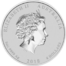 Lunar II Silbermünze Australien Hund 5 Unzen 2018 Perth Mint