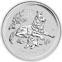 Lunar II Silbermünze Australien Hund 2 Unzen 2018 Perth Mint