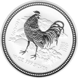 Lunar I Silbermünze Australien Hahn 10 Unzen 2005 Perth Mint