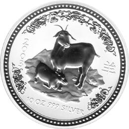 Lunar I Silbermünze Australien Ziege 10 Unzen 2003 Perth Mint