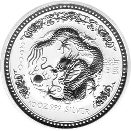 Lunar I Silbermünze Australien Drachen 10 Unzen 2000 Perth Mint