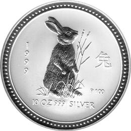 Lunar I Silbermünze Australien Hase 10 Unzen 1999 Perth Mint