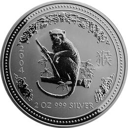 Lunar I Silbermünze Australien Affe 2 Unzen 2004 Perth Mint