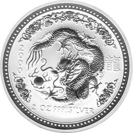 Lunar I Silbermünze Australien Drache 2 Unzen 2000 Perth Mint