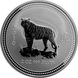 Lunar I Silbermünze Australien Tiger 2 Unzen 1998 Perth Mint