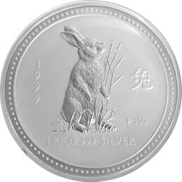 Lunar I Silbermünze Australien Hase 1 Kilo 1999 Perth Mint