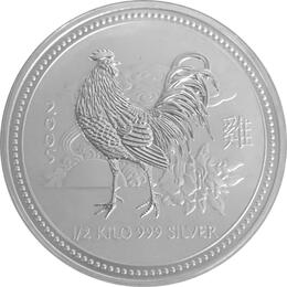 Lunar I Silbermünze Australien Hahn 1/2 Kilo 2005 Perth Mint
