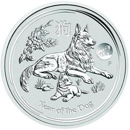 Lunar II Silbermünze Australien Hund 1 Unzen 2018 Privy Mark