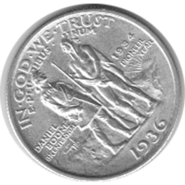 Halve Dollar 1936 Boone 1/2 Silber Dollar