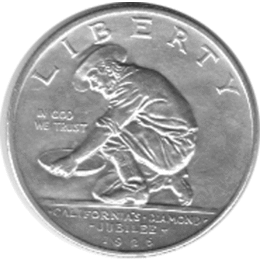 Halve Dollar 1925 Kalifornien 1/2 Silber Dollar