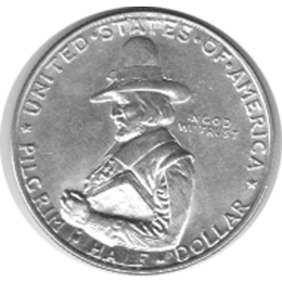 Halve Dollar 1920 Pilgrim Fathers Mayflower 1/2 Silber Dollar