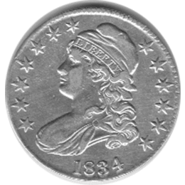 Halve Dollar 1794-1839 Capped Bust Liberty 1/2 Silber Dollar