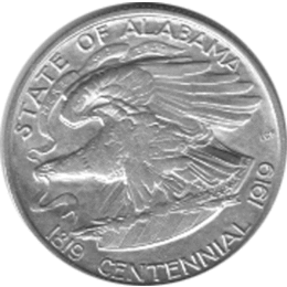 Halve Dollar 1921 Alabama 1/2 Silber Dollar