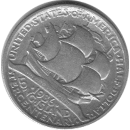 Halve Dollar 1936 Long Island 1/2 Silber Dollar