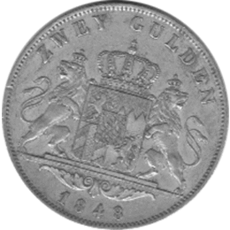 Bayern Ludwig I Zwei Gulden 1848