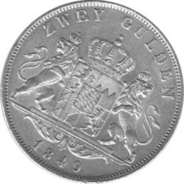 Bayern Ludwig I Zwei Gulden 1849