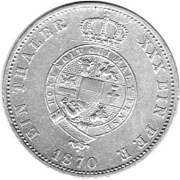 Altdeutschland Mecklenburg Strelitz Taler 1870