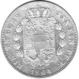 Deltdeutschland Taler Mecklenburg Schwerin Friedrich Franz 1864