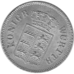 Altdeutschland Württemberg 6 Kreuzer Wilhelm 1845