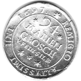 Braunschweig Wolfenbüttel 24 Mariengroschen 1697 Rudolph August Anton Ulrich 